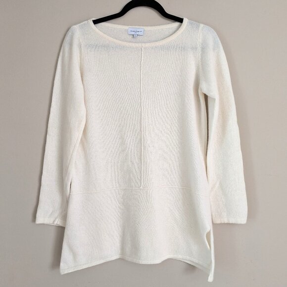 BIANCO&BLU Italy Women's Merino Cashmere Blend Sweater Off-White Long Sleeve M/L - Picture 1 of 7